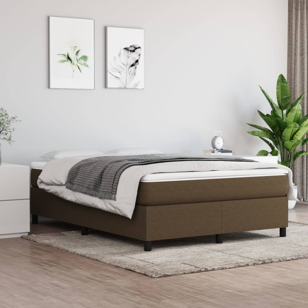 Boxspring met matras stof donkerbruin 140x190 cm is nu te koop bij PeponiXL, paradijselijk wonen!