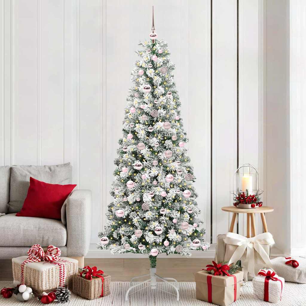 Kunstmatige Inklapbare Kerstboom Groen en Wit 210 cm is nu te koop bij PeponiXL, paradijselijk wonen!