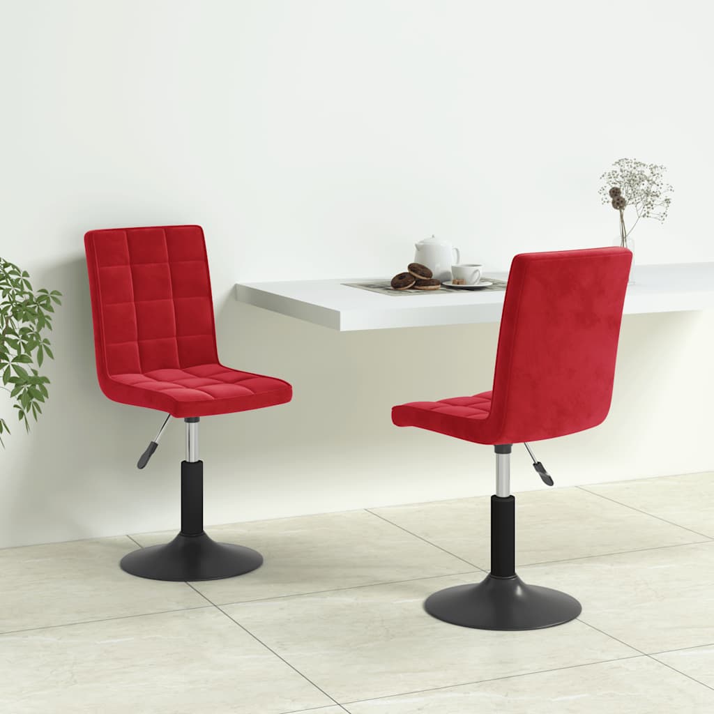 Eetkamerstoelen draaibaar 2 st fluweel wijnrood is nu te koop bij PeponiXL, paradijselijk wonen!