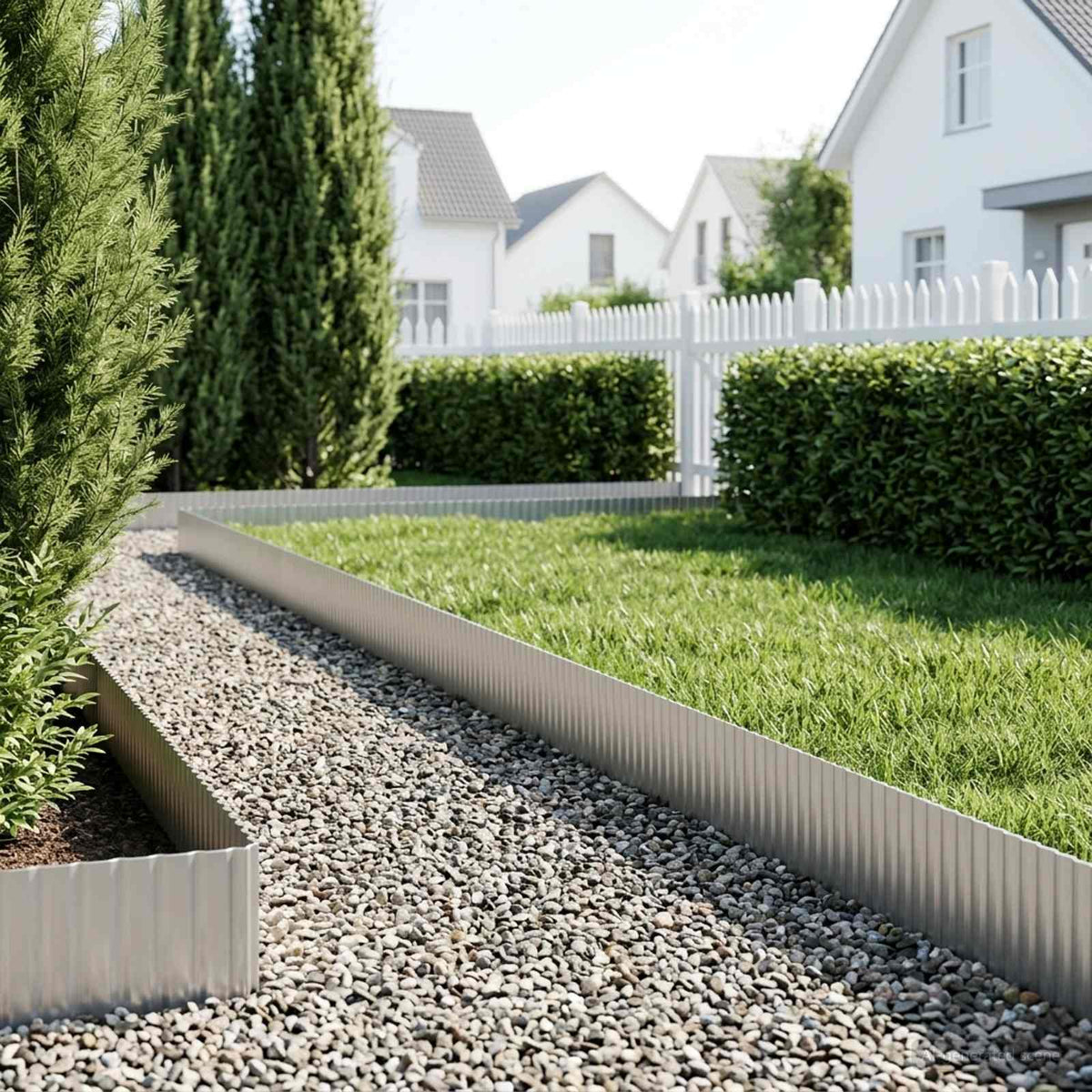 Gazonrand 5 m x 10 cm Gegalvaniseerd staal zilver is nu te koop bij PeponiXL, paradijselijk wonen!