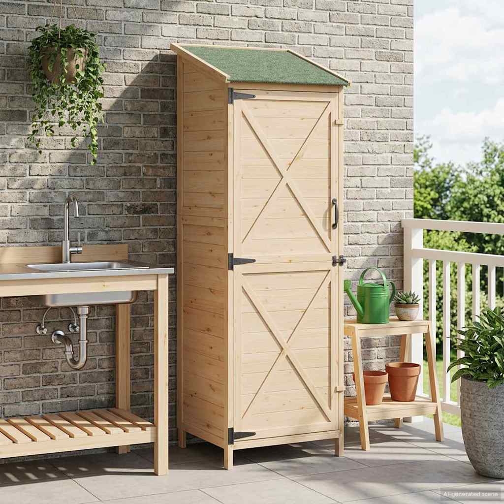 Tuinschuur Naturel 59,5 x 56 x 176,5 cm Bewerkt hout is nu te koop bij PeponiXL, paradijselijk wonen!