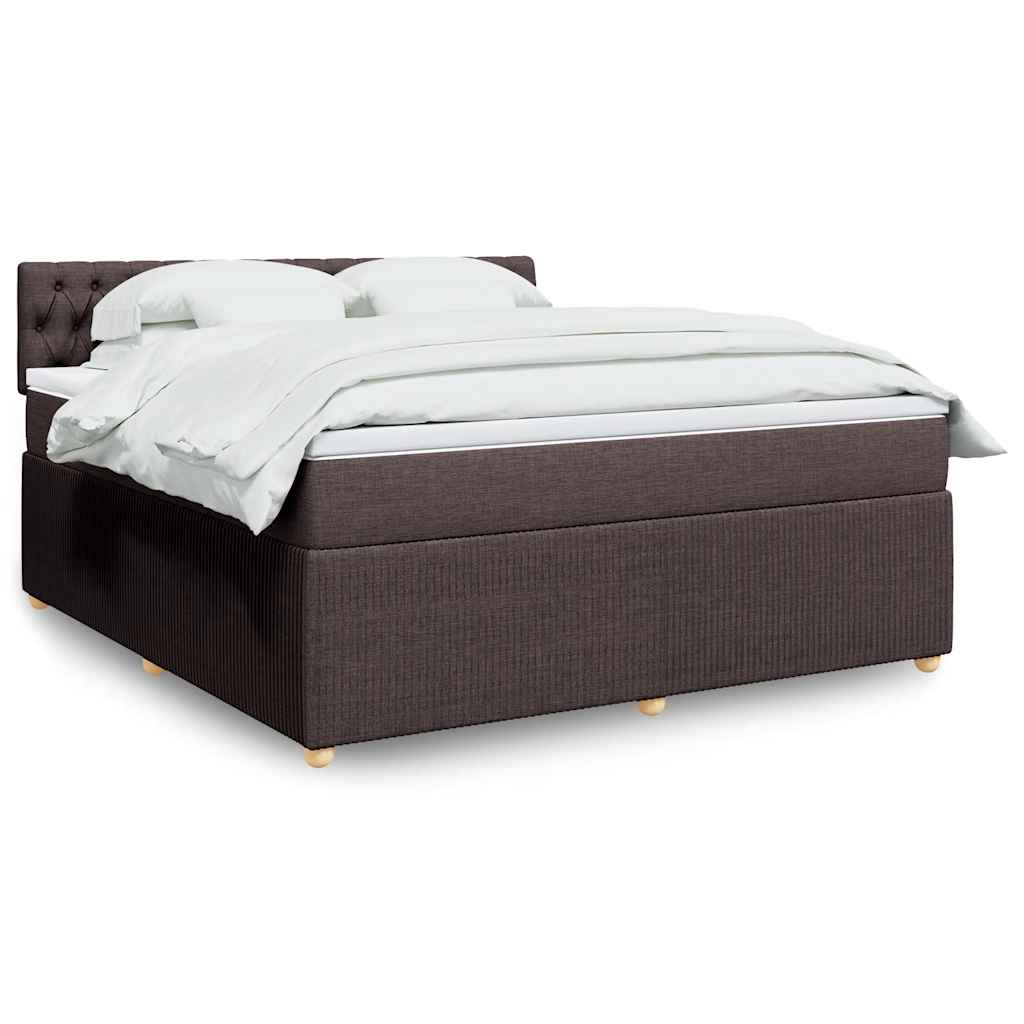Boxspring met matras stof donkerbruin 180x200 cm is nu te koop bij PeponiXL, paradijselijk wonen!