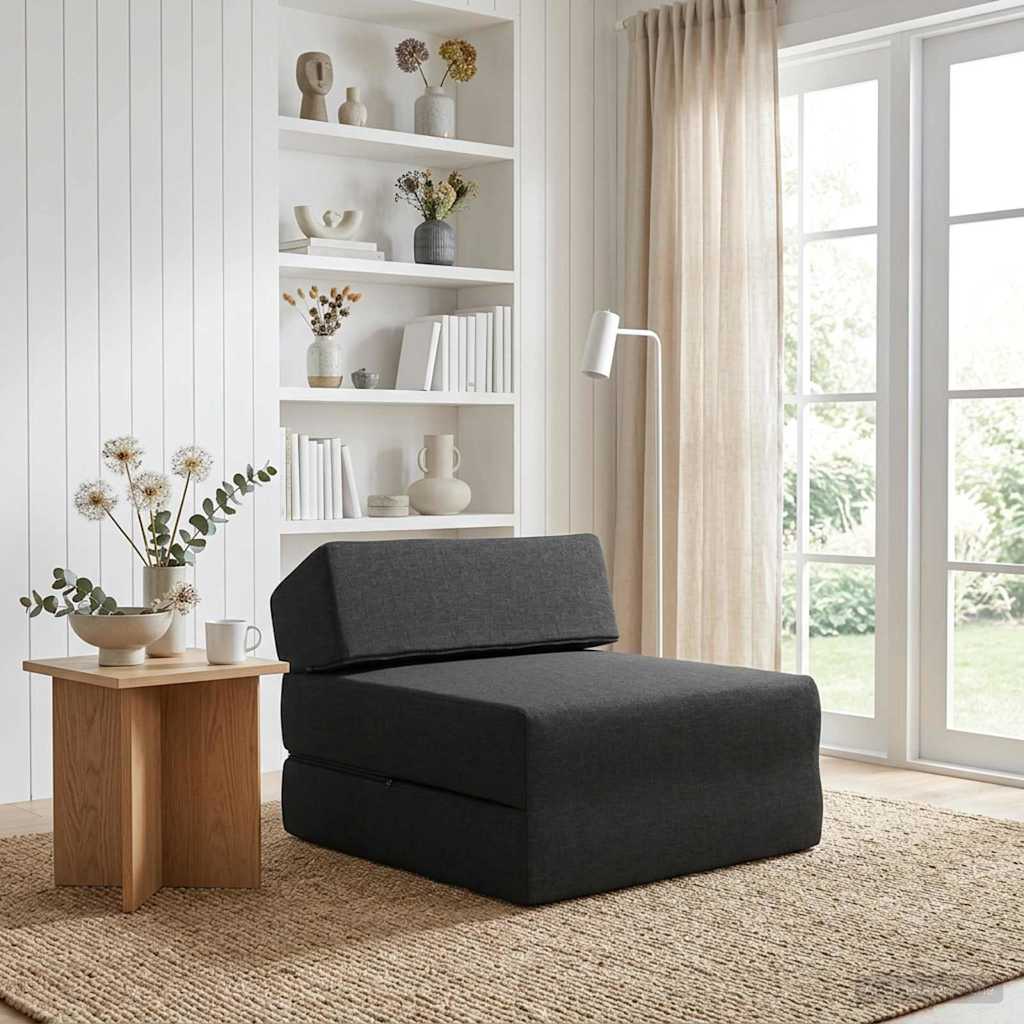 Vouwbare Bankbed Zwart 60 x 70 x 41 cm Stof is nu te koop bij PeponiXL, paradijselijk wonen!