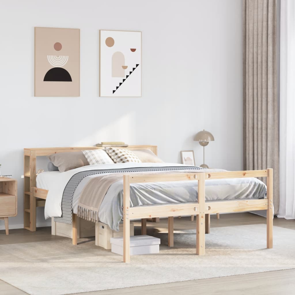 Seniorenbed met hoofdbord massief grenenhout 140x190 cm is nu te koop bij PeponiXL, paradijselijk wonen!