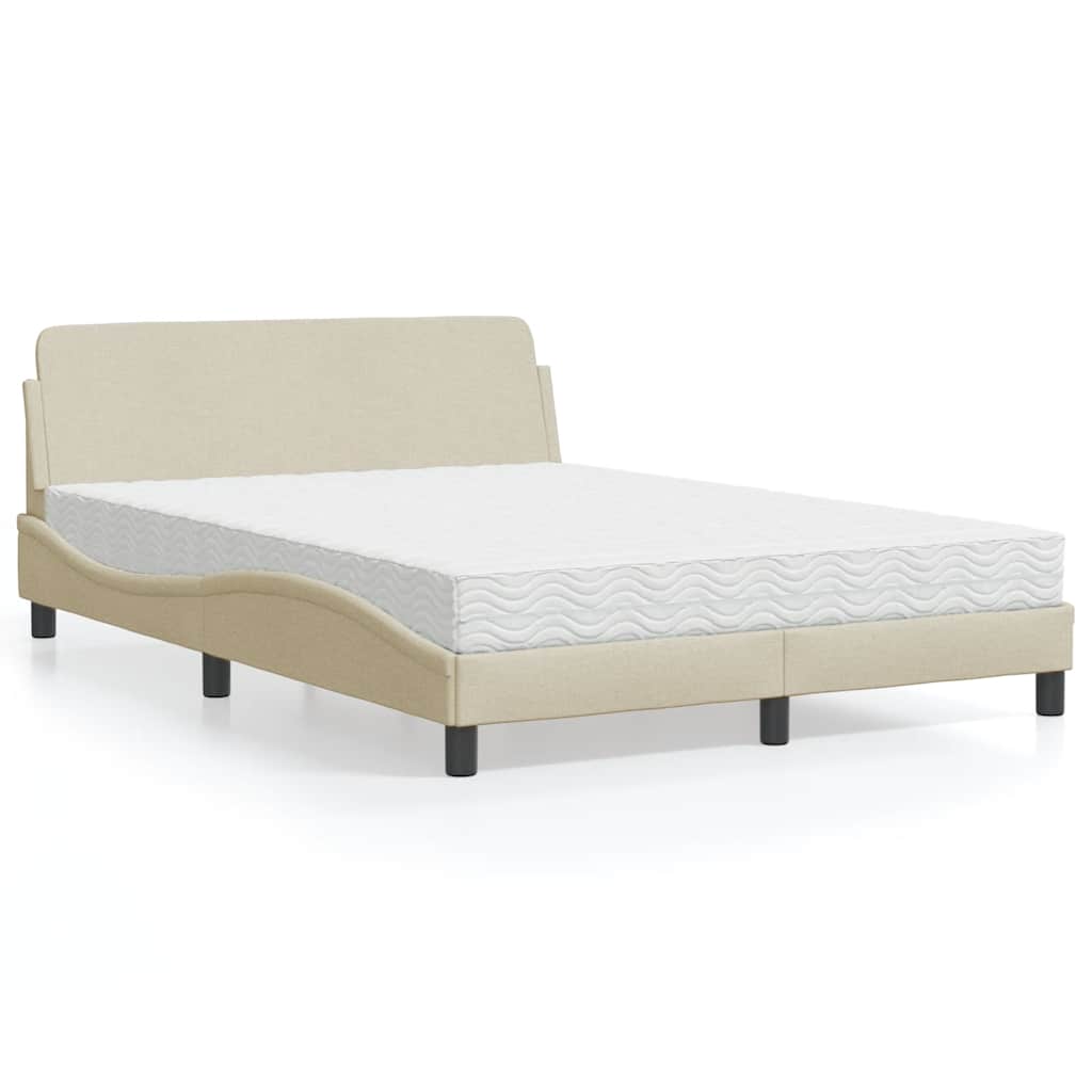 Bed met matras "Dover" stof crèmekleurig 140x200 cm is nu te koop bij PeponiXL, paradijselijk wonen!