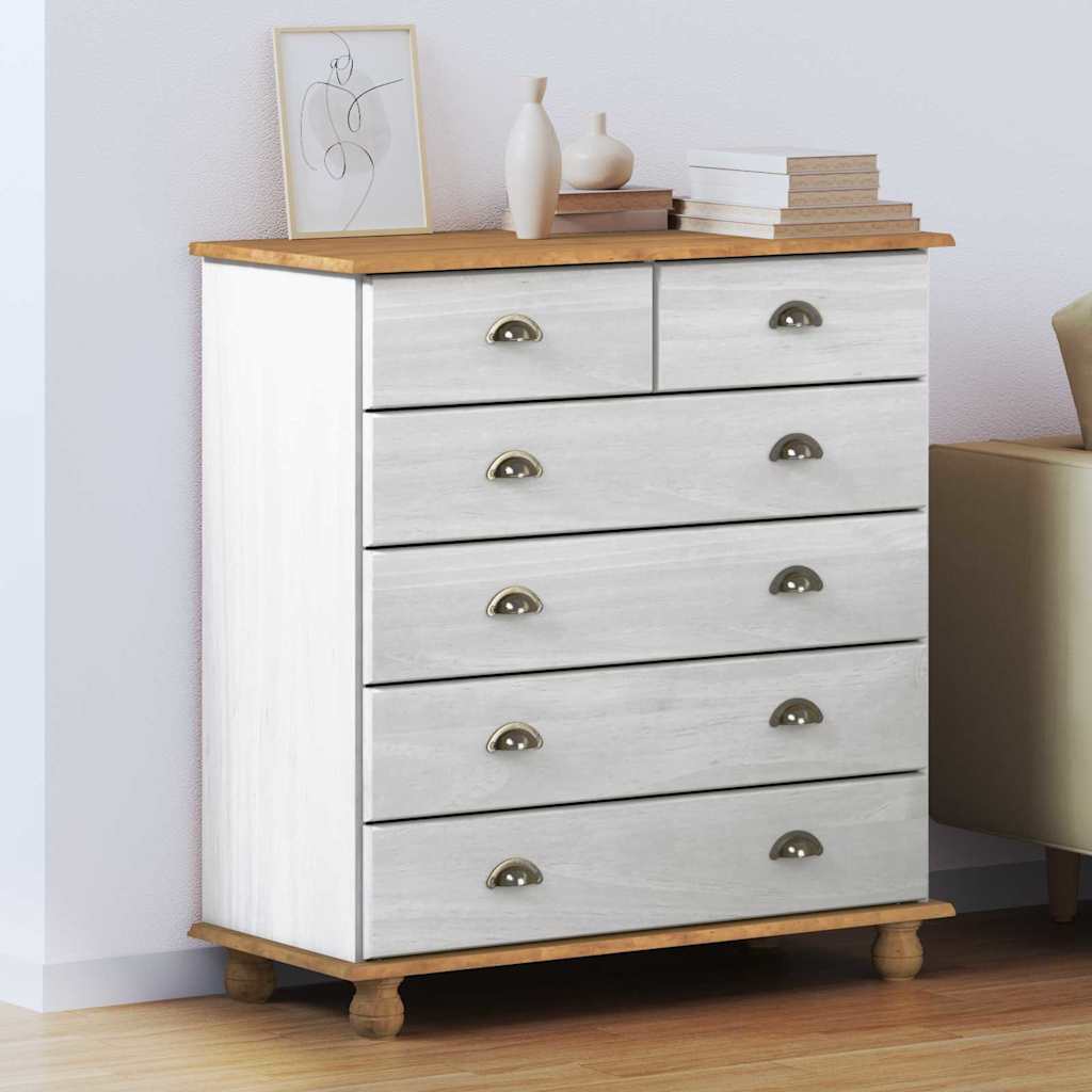 Ladekast ASKIM Wit 91 x 40 x 95,5 cm Massief grenenhout is nu te koop bij PeponiXL, paradijselijk wonen!