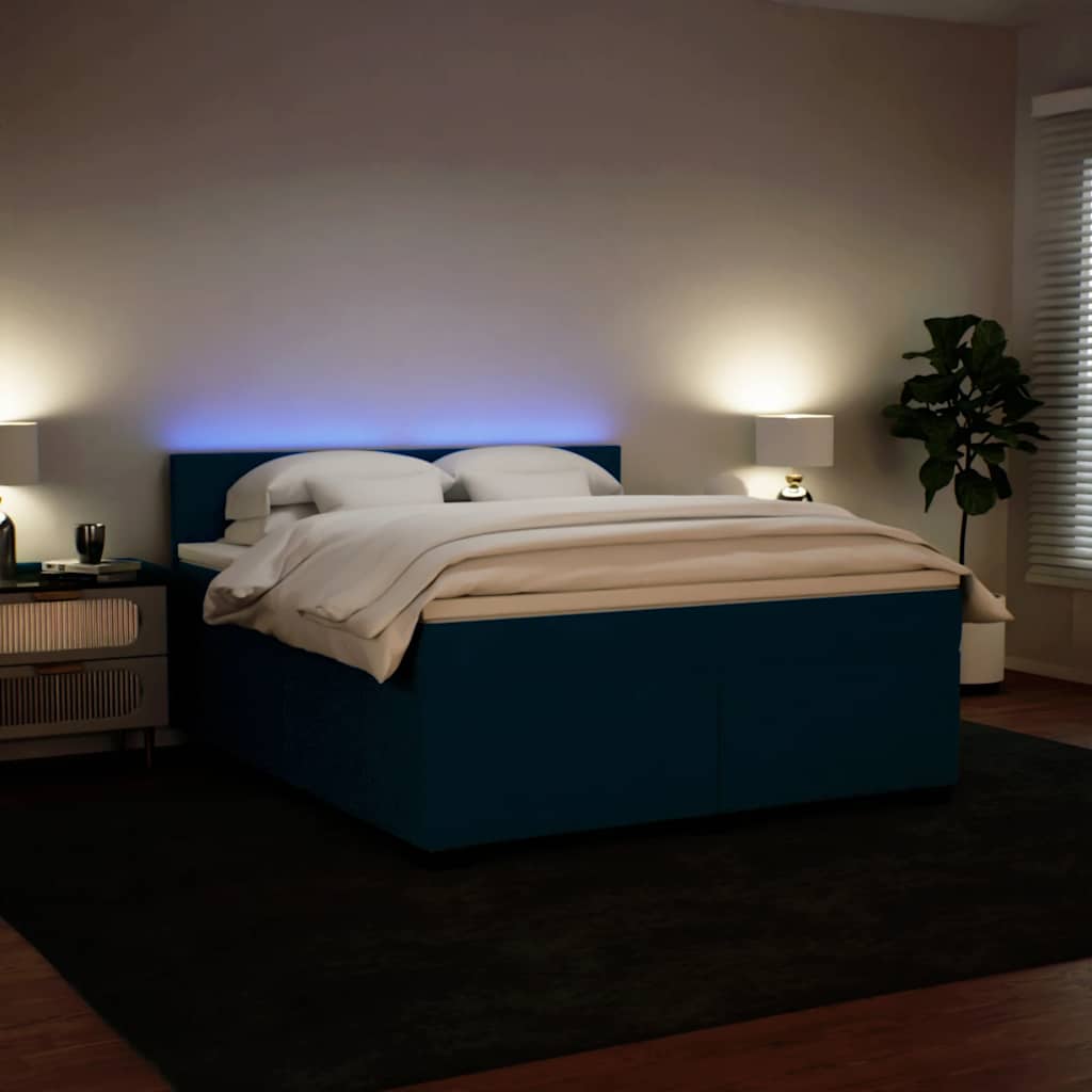 Boxspring met matras fluweel blauw 180x200 cm is nu te koop bij PeponiXL, paradijselijk wonen!