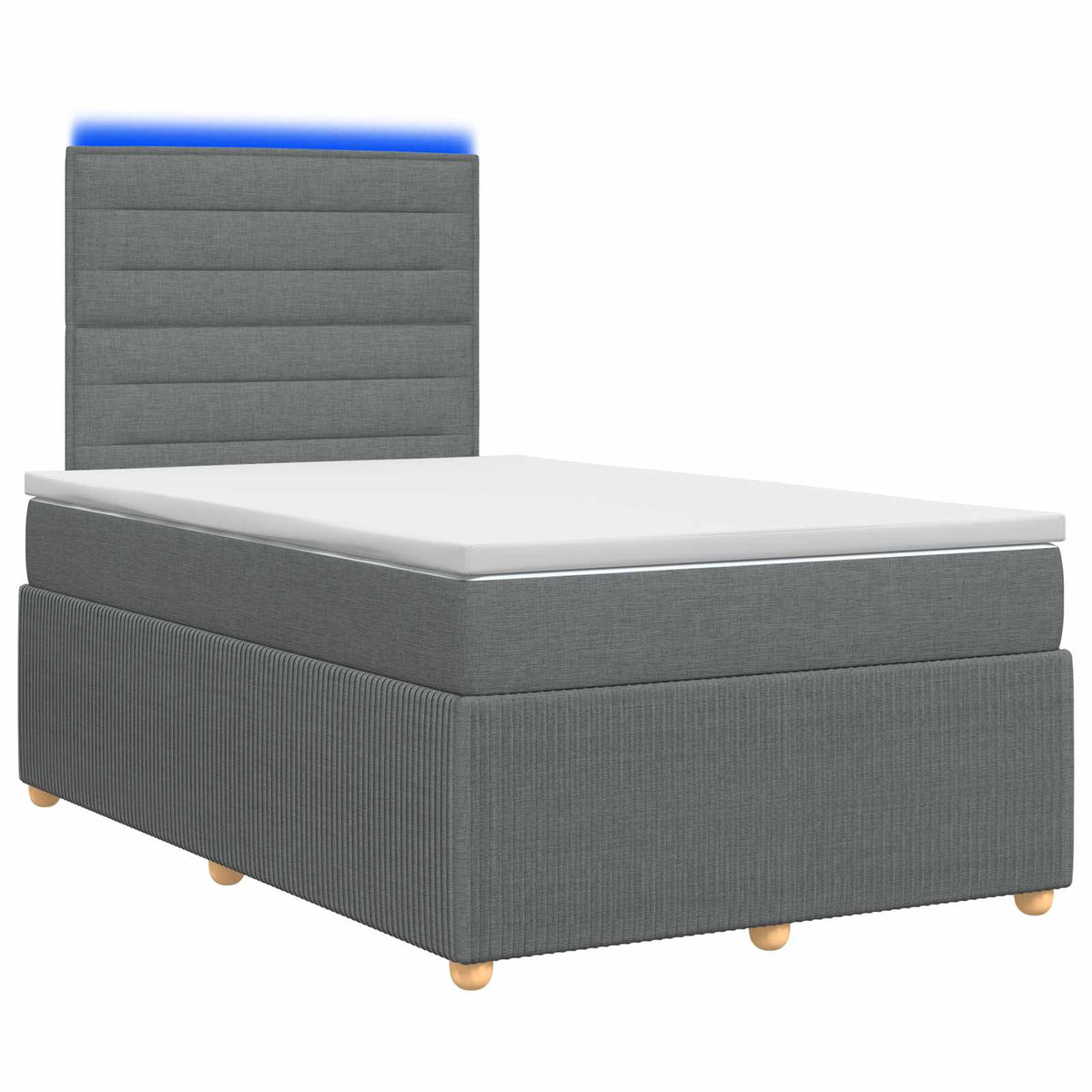 LED Boxspring Bed met Matras Donkergrijs 120 x 190 cm Stof is nu te koop bij PeponiXL, paradijselijk wonen!