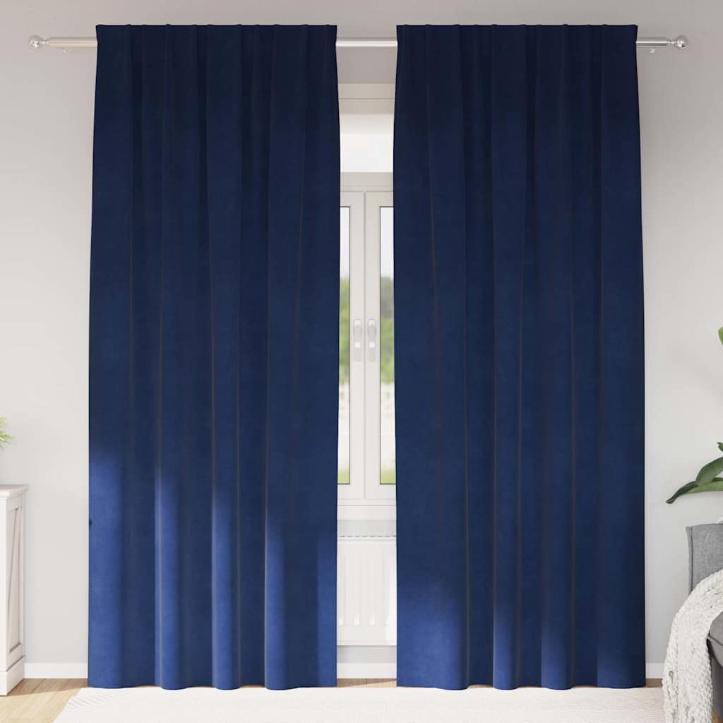 Verduisterende gordijnen 2 pcs Donkerblauw 140 x 245 cm Fluweel is nu te koop bij PeponiXL, paradijselijk wonen!
