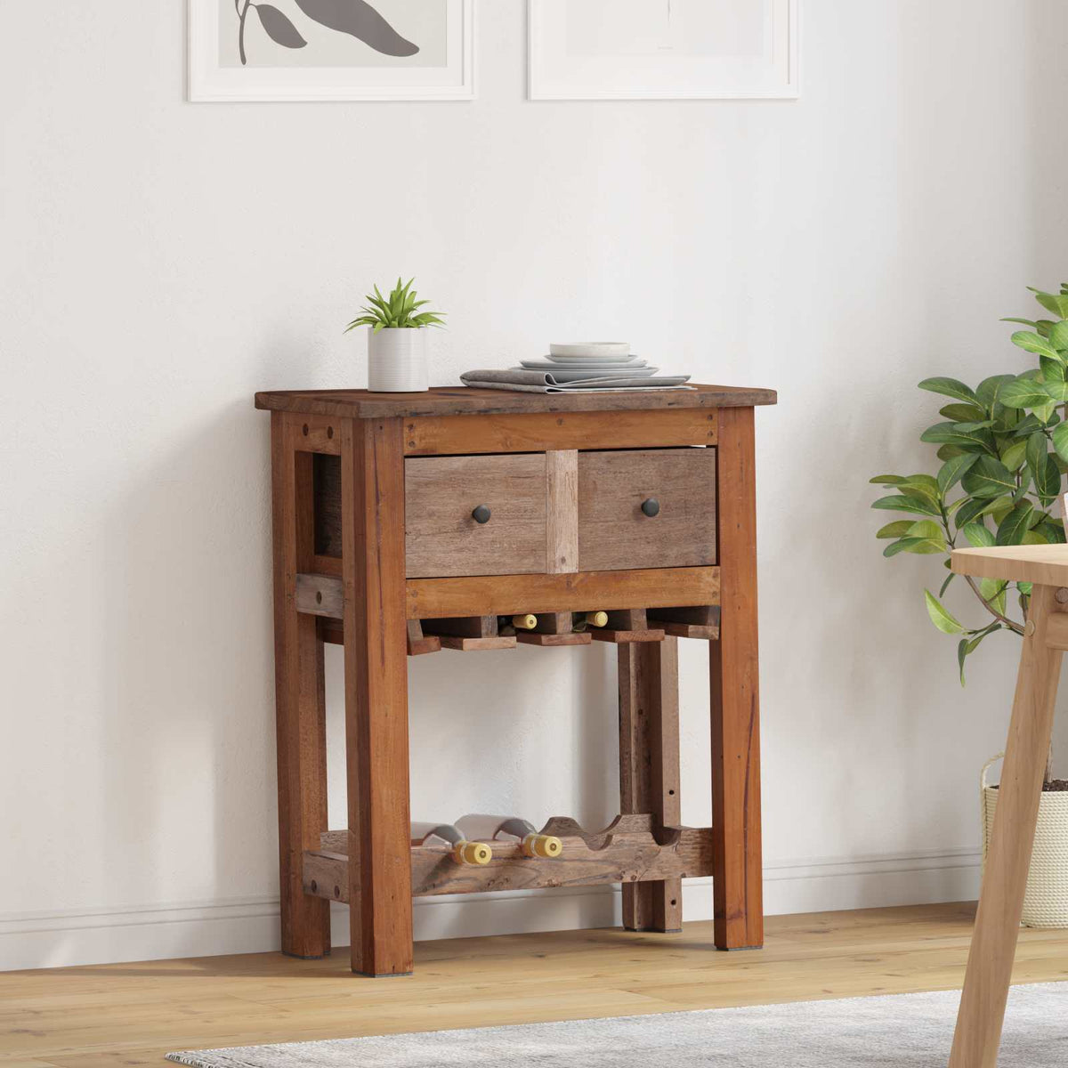 Kast Bruin 60 x 30 x 70 cm Massief Gerecycled Hout is nu te koop bij PeponiXL, paradijselijk wonen!