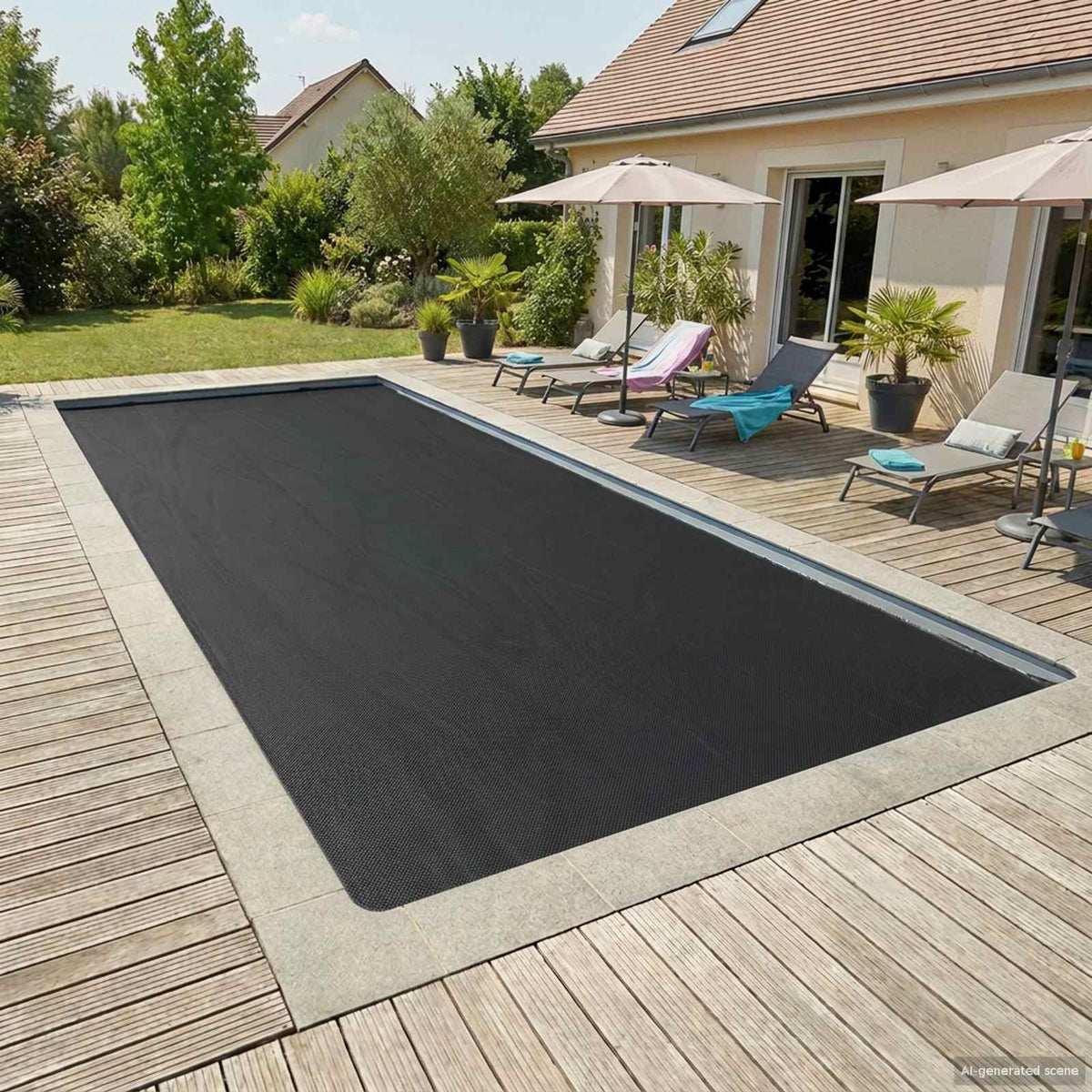Zwembadbedekking Extra Zwaar Zwart 800 x 500 cm PE is nu te koop bij PeponiXL, paradijselijk wonen!