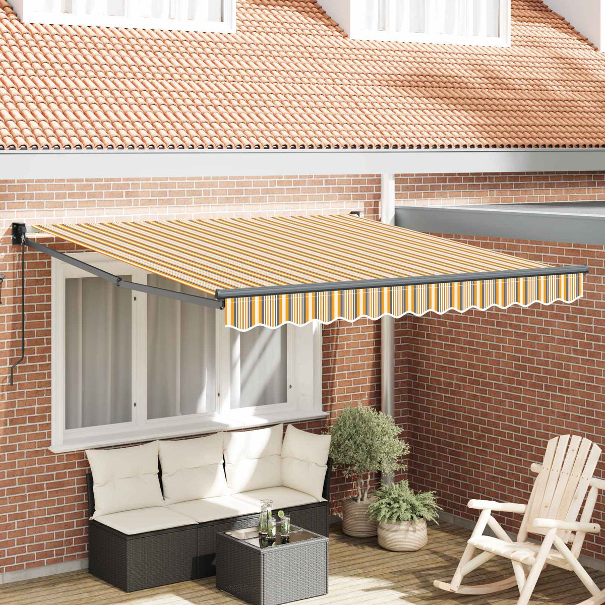 Inklapbaar Zonnescherm Multikleur 350 x 250 cm is nu te koop bij PeponiXL, paradijselijk wonen!
