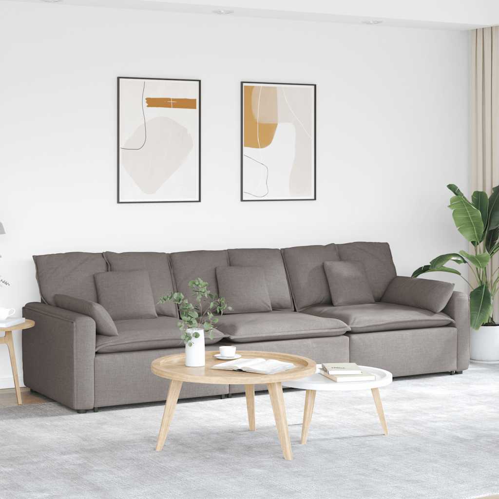 Modulaire bank met kussens taupe is nu te koop bij PeponiXL, paradijselijk wonen!