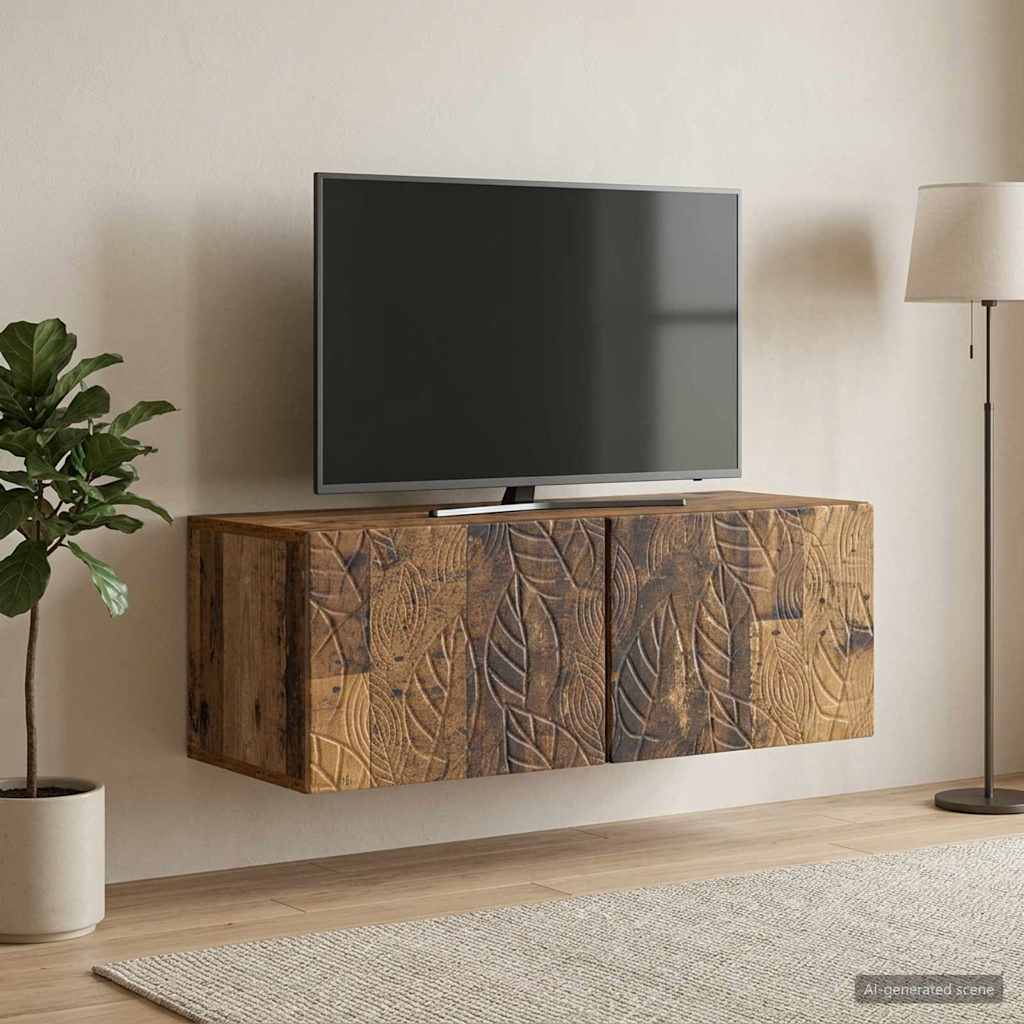 Wandbeugel TV-kast 78,5 x 41 x 30 cm Oud hout Bewerkt hout is nu te koop bij PeponiXL, paradijselijk wonen!