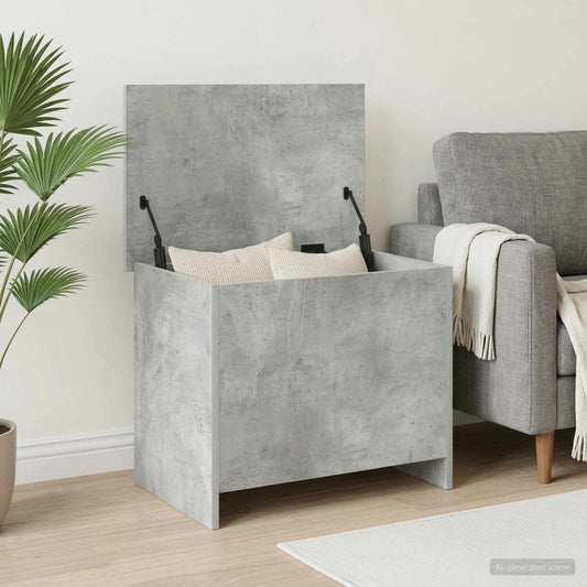 Opbergkist met opslag Betongrijs 60 x 40 x 50 cm Bewerkt hout is nu te koop bij PeponiXL, paradijselijk wonen!