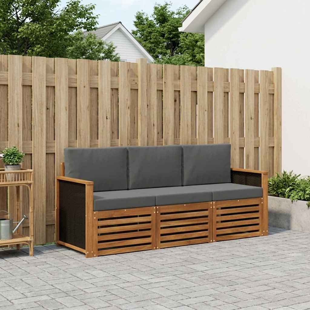 Sofa-Sets met kussen 3 pcs Massief Acaciahout is nu te koop bij PeponiXL, paradijselijk wonen!