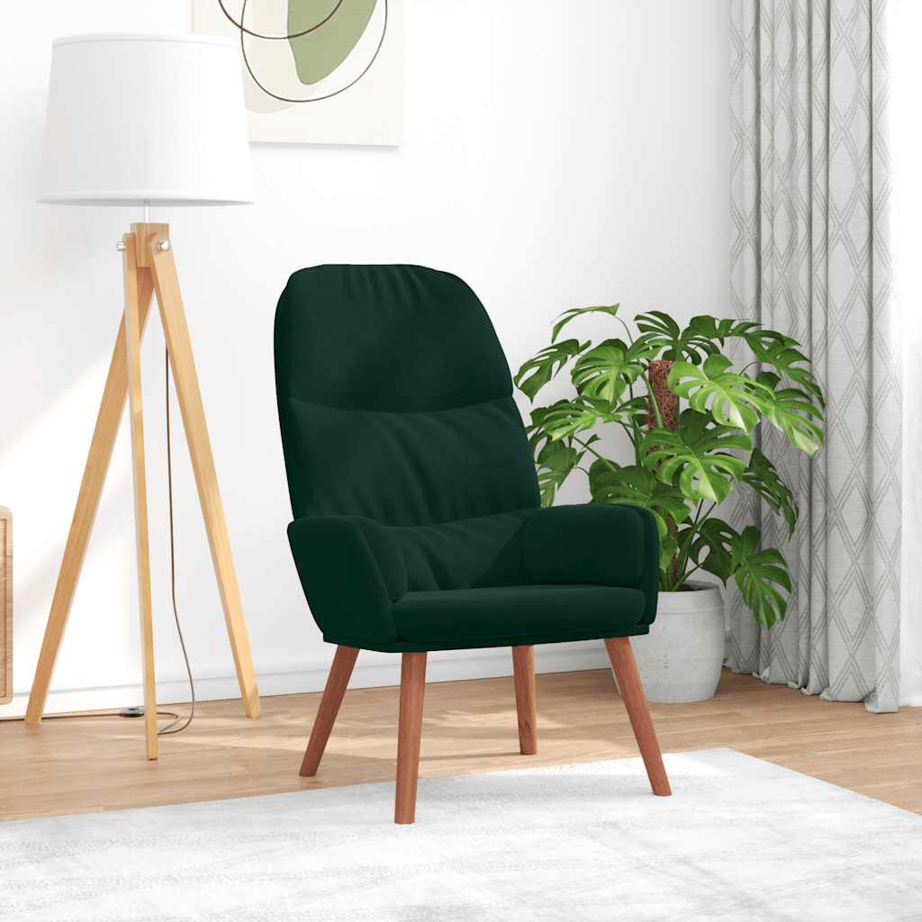 Relaxstoel fluweel donkergoen is nu te koop bij PeponiXL, paradijselijk wonen!