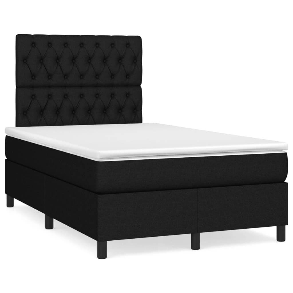 Boxspring met matras stof zwart 120x190 cm is nu te koop bij PeponiXL, paradijselijk wonen!