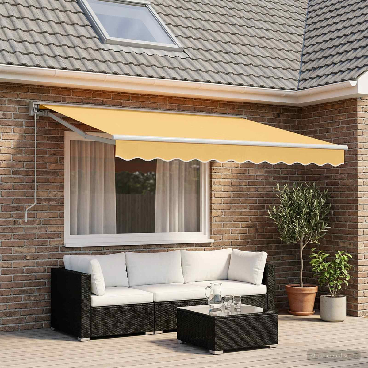 Handmatig uitschuifbare luifel Zand 5 × 3,5 m is nu te koop bij PeponiXL, paradijselijk wonen!
