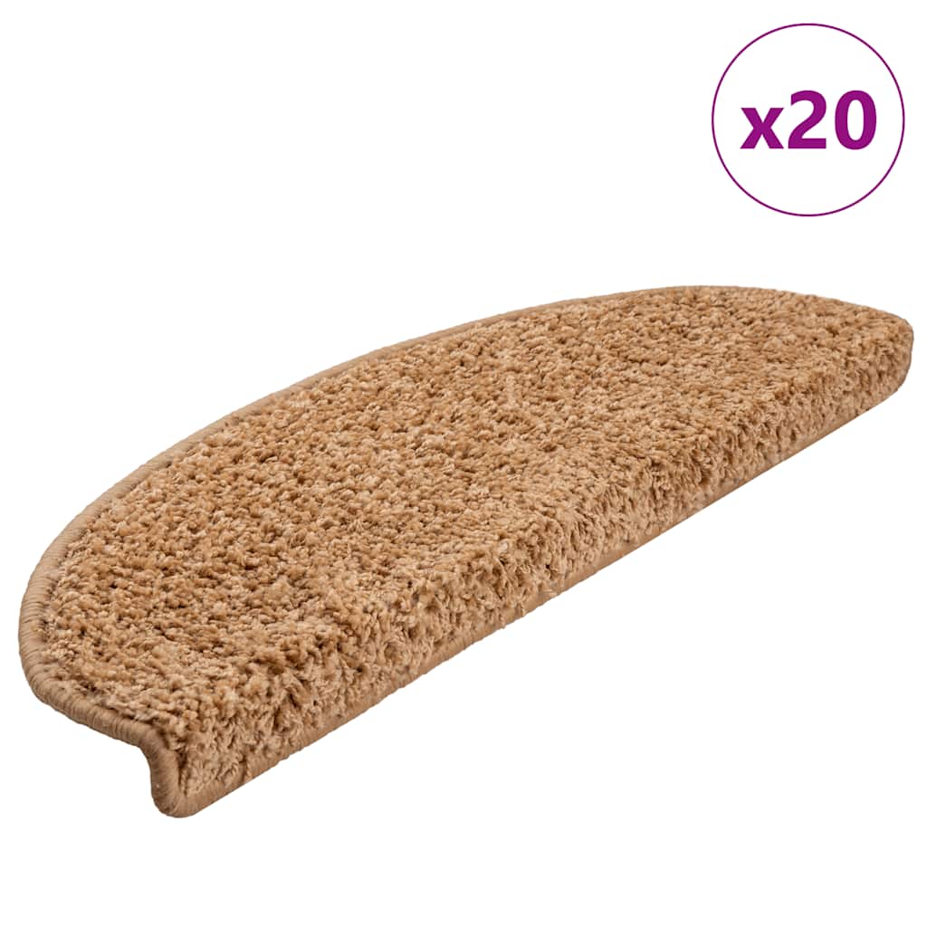 Trapmatten 20 st 65x21x4 cm beige halfrond groot is nu te koop bij PeponiXL, paradijselijk wonen!