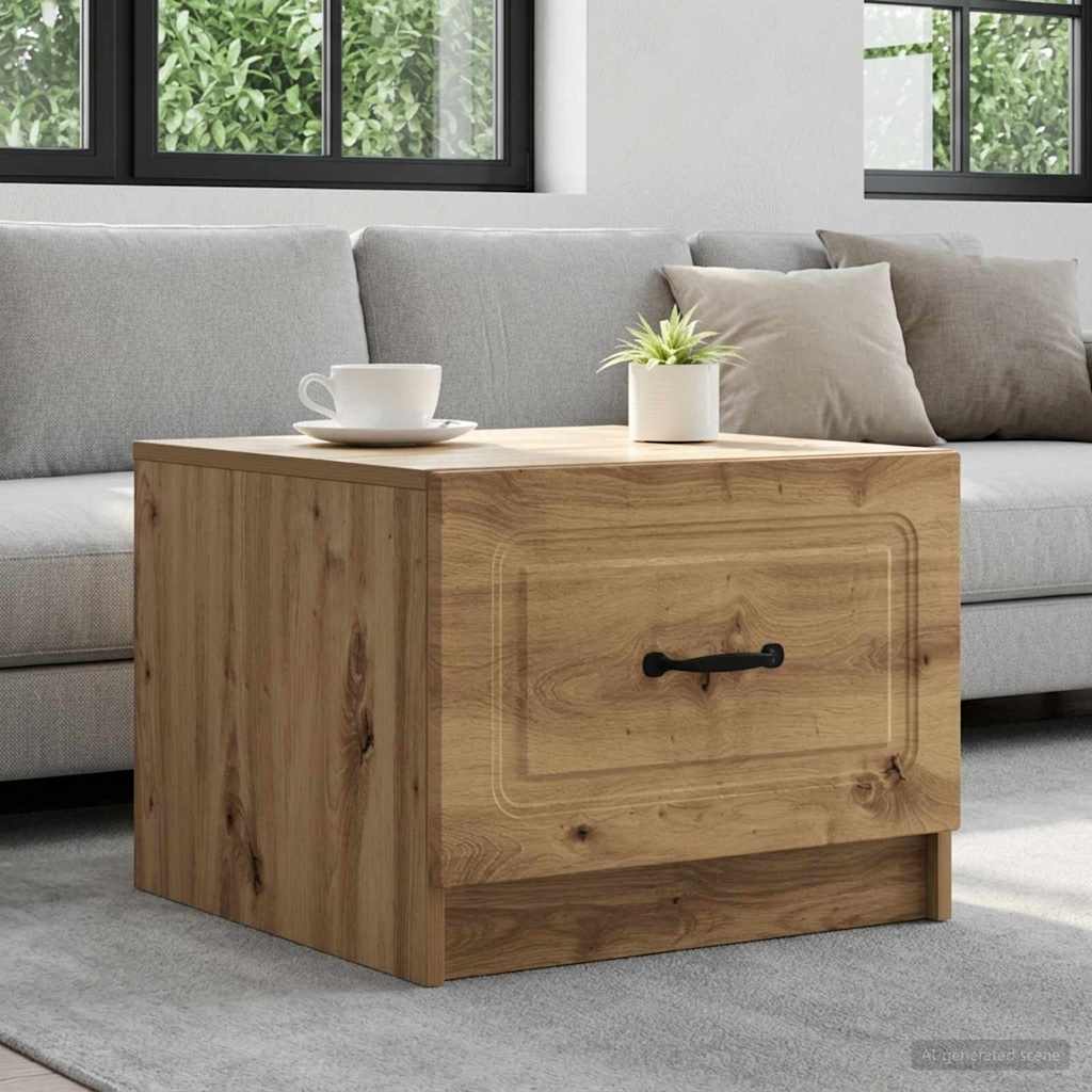 Salontafel Artisanaal eiken 49 x 50 x 37 cm Bewerkt hout is nu te koop bij PeponiXL, paradijselijk wonen!