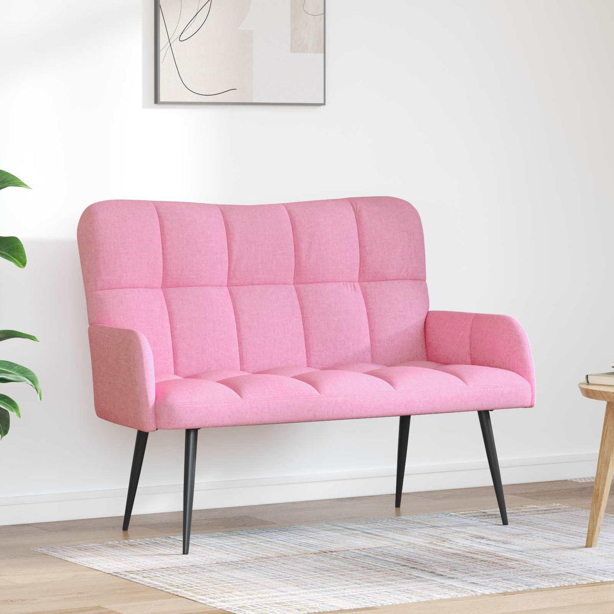 Twee Persoons Sofa Roze 115 x 61 x 87 cm Stof is nu te koop bij PeponiXL, paradijselijk wonen!