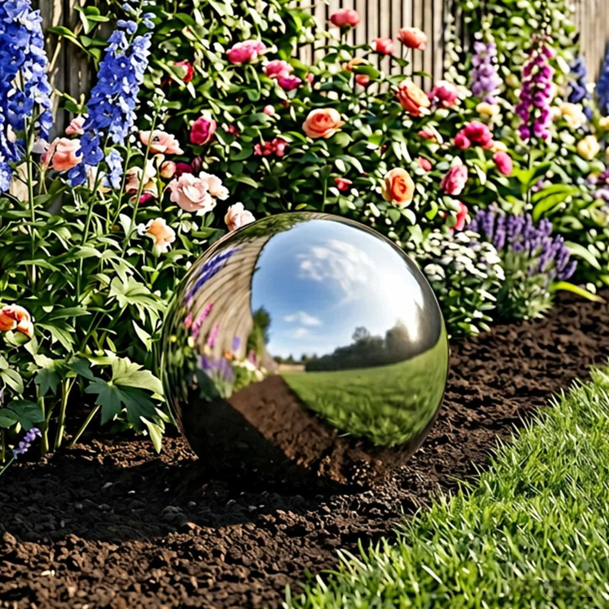 Spiegelbol Ø 30 cm zilver RVS 201 is nu te koop bij PeponiXL, paradijselijk wonen!
