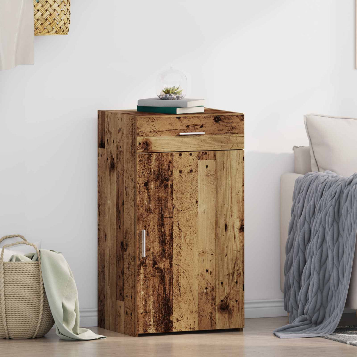 Dressoir met lade Oudhout 50 x 42,5 x 93 cm is nu te koop bij PeponiXL, paradijselijk wonen!