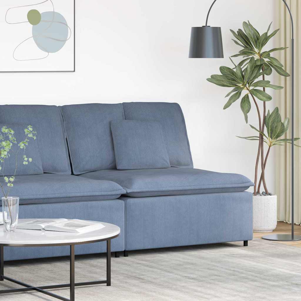 Modulaire bank middenmodule met kussens 100 cm blauw is nu te koop bij PeponiXL, paradijselijk wonen!