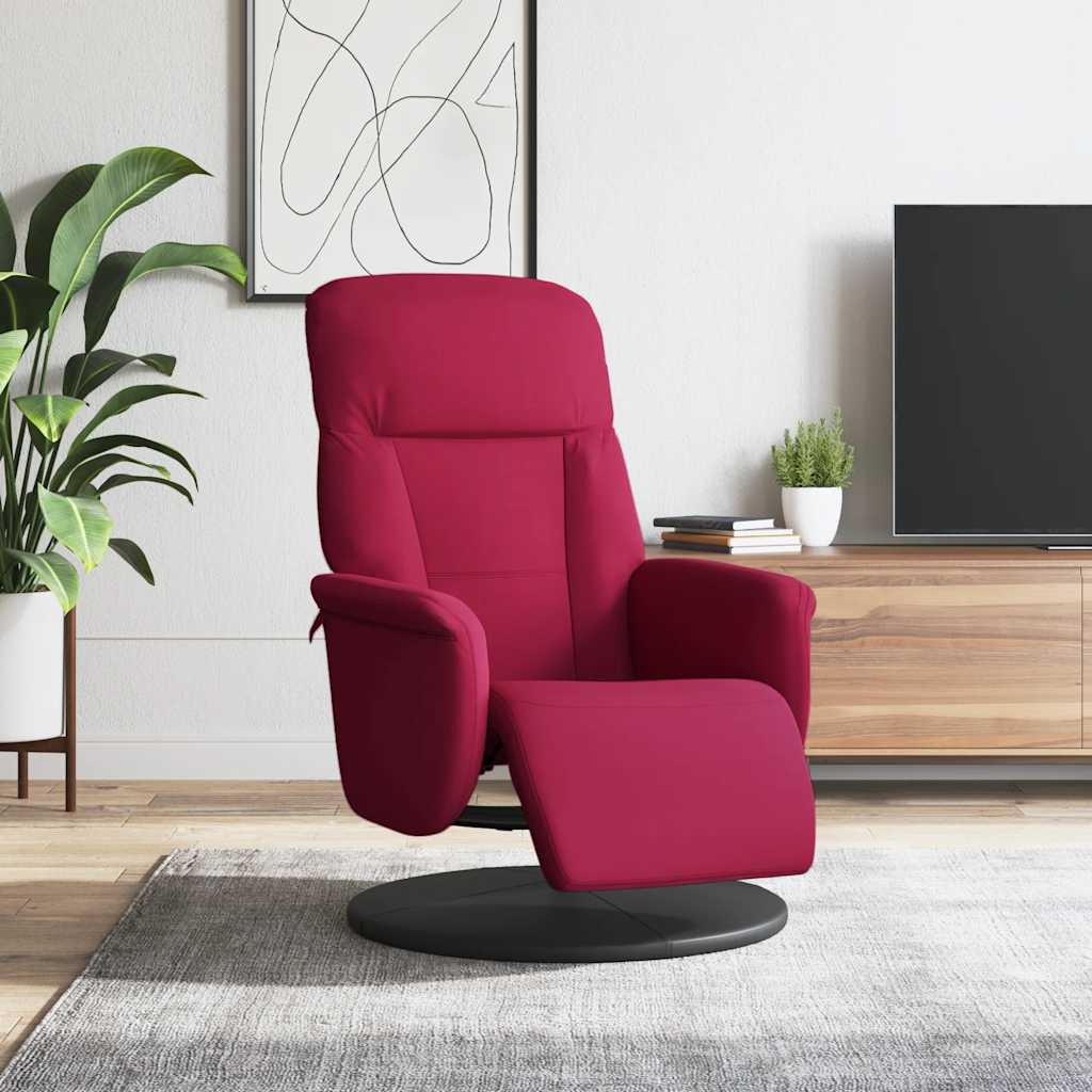 Fauteuil verstelbaar met voetensteun fluweel wijnrood is nu te koop bij PeponiXL, paradijselijk wonen!