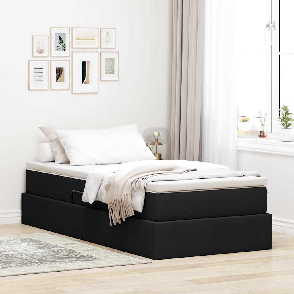 Opslag bed met matras met matras Zwart 100 x 200 cm Polyester is nu te koop bij PeponiXL, paradijselijk wonen!