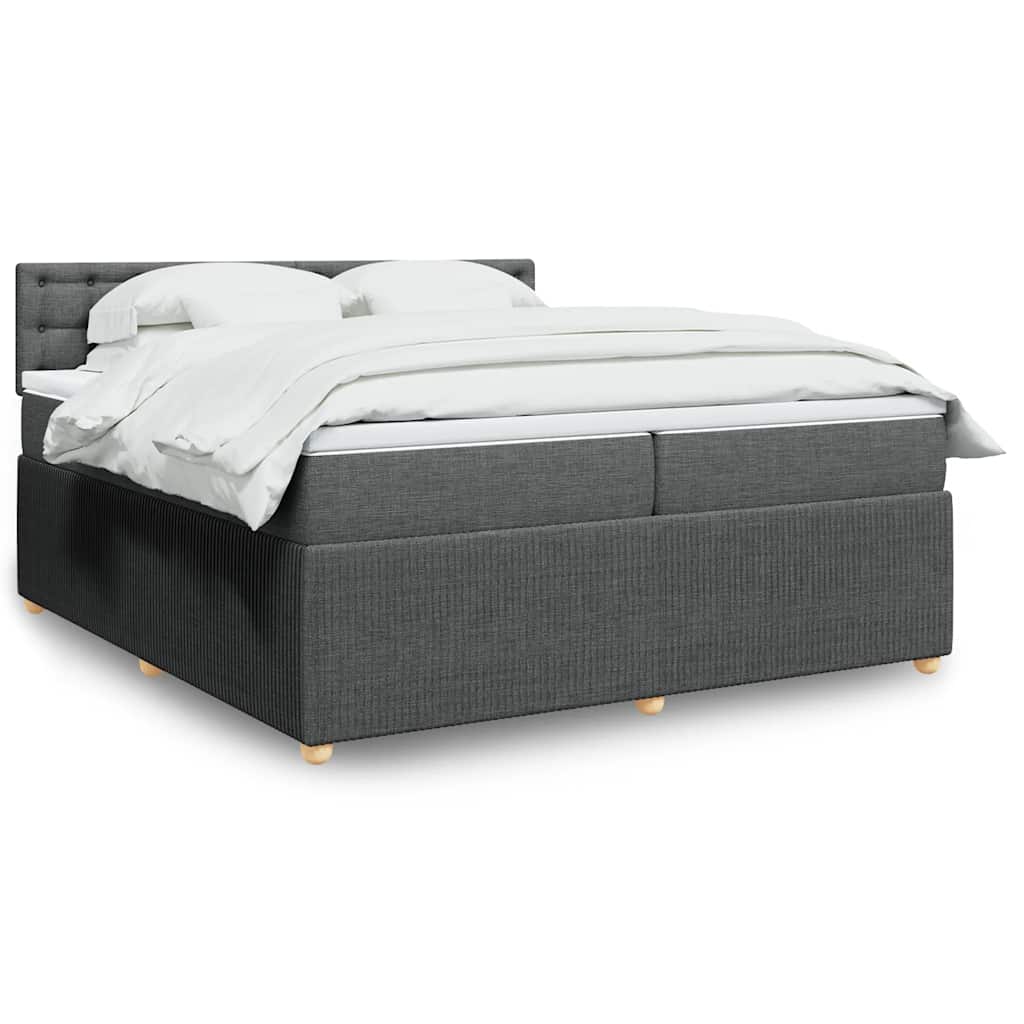 Boxspring met matras stof donkergrijs 200x200 cm is nu te koop bij PeponiXL, paradijselijk wonen!