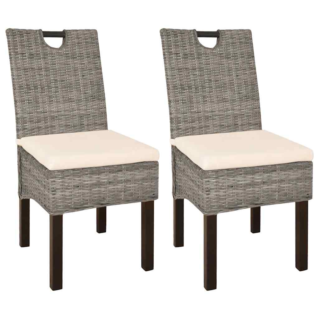 Eetkamerstoel Kubu 2 stuks rattan mangohout is nu te koop bij PeponiXL, paradijselijk wonen!