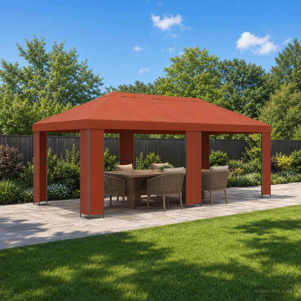 Tuinprieel 6 x 3 m Terracotta Polyester en staal 190 is nu te koop bij PeponiXL, paradijselijk wonen!
