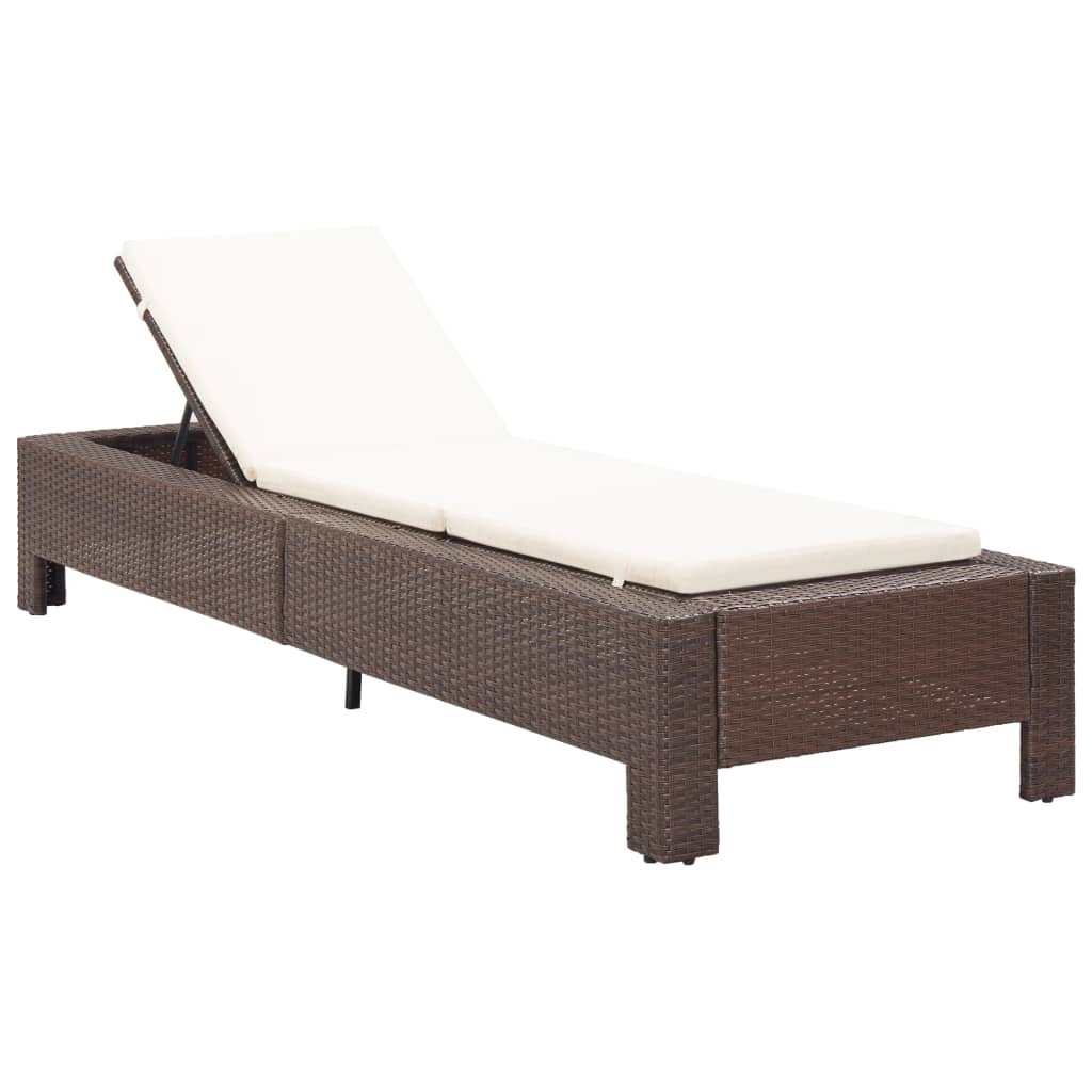 Ligbed met kussen poly rattan bruin is nu te koop bij PeponiXL, paradijselijk wonen!