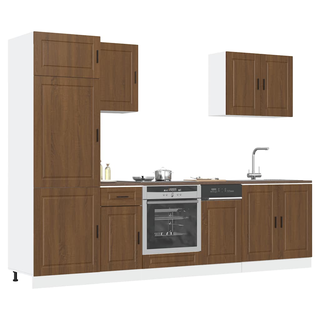 7-delige Keukenkastenset Porto bewerkt hout bruin eikenkleur is nu te koop bij PeponiXL, paradijselijk wonen!
