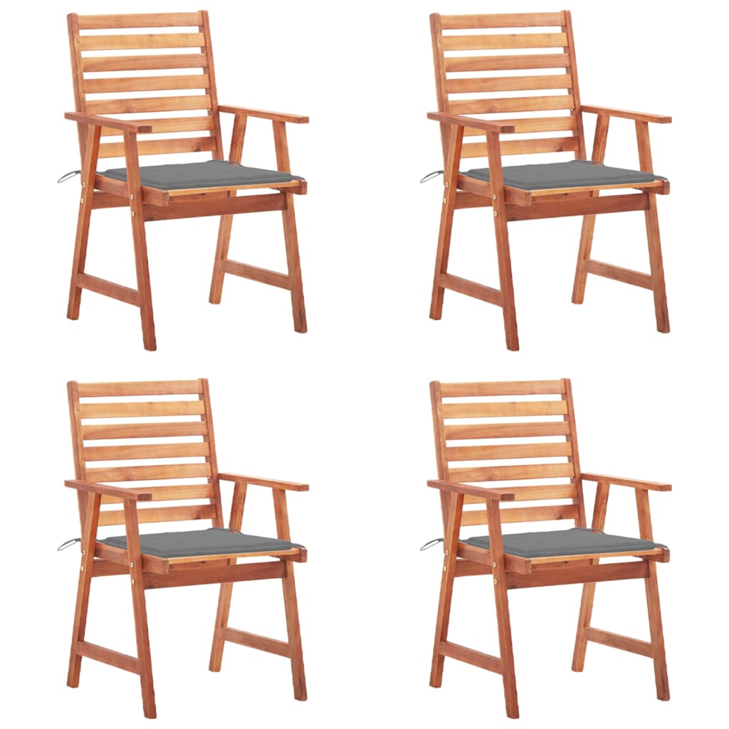 Tuinstoelen 4 st met kussens massief acaciahout is nu te koop bij PeponiXL, paradijselijk wonen!