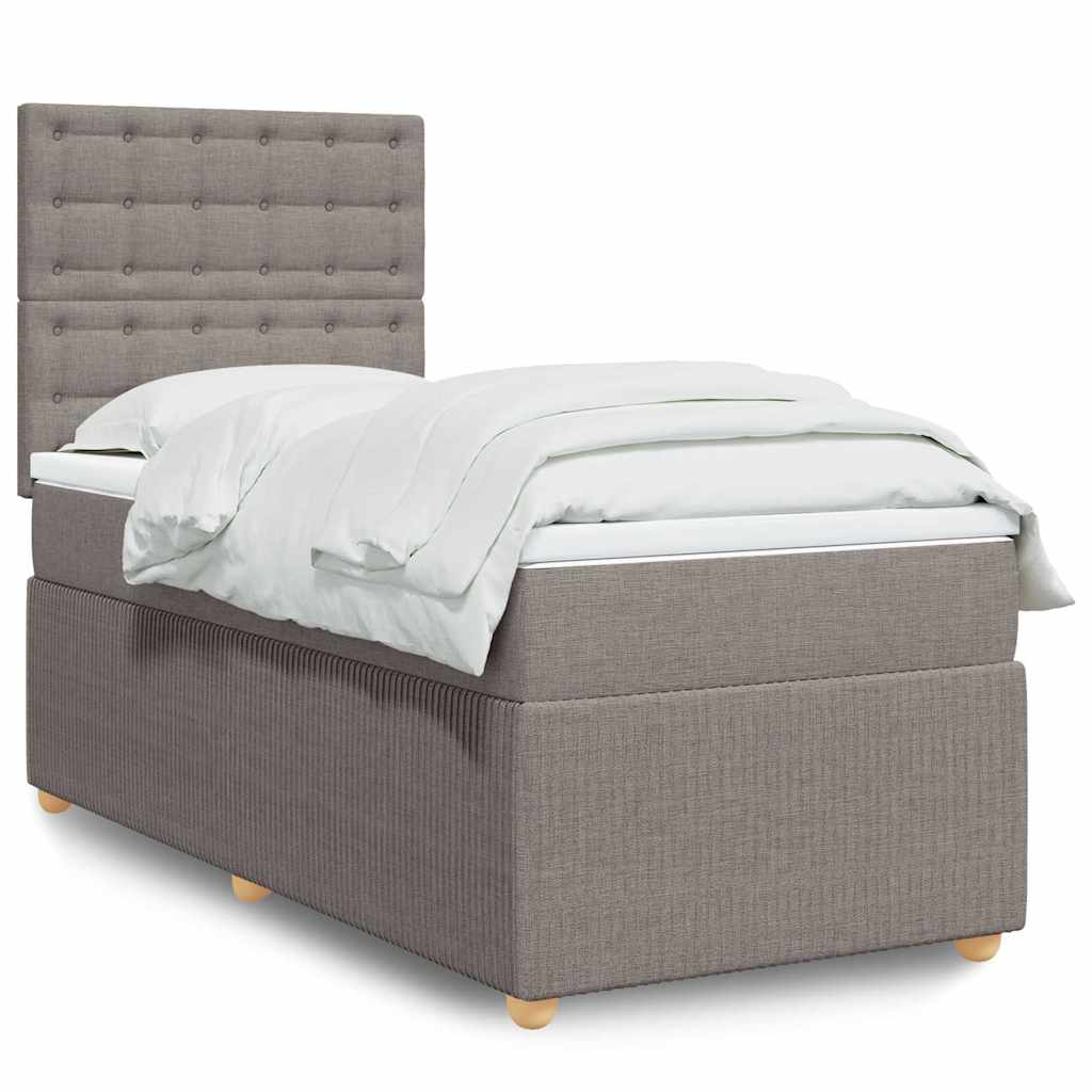 Boxspring met matras stof taupe 80x200 cm is nu te koop bij PeponiXL, paradijselijk wonen!