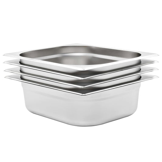 Gastronormbakken 4 st GN 1/2 100 mm roestvrij staal is nu te koop bij PeponiXL, paradijselijk wonen!