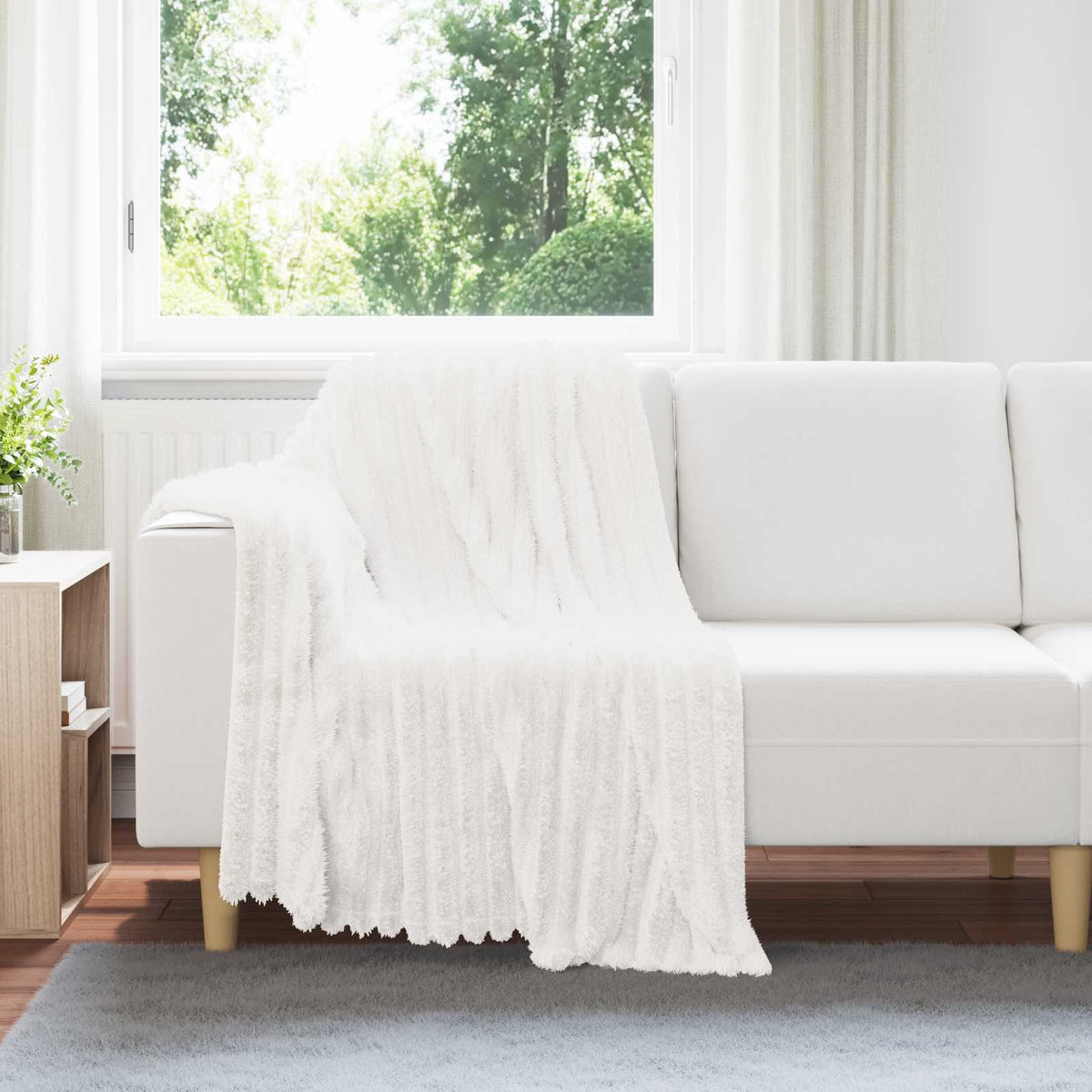 Gooi Deken Wit 150 x 130 cm Fleece is nu te koop bij PeponiXL, paradijselijk wonen!