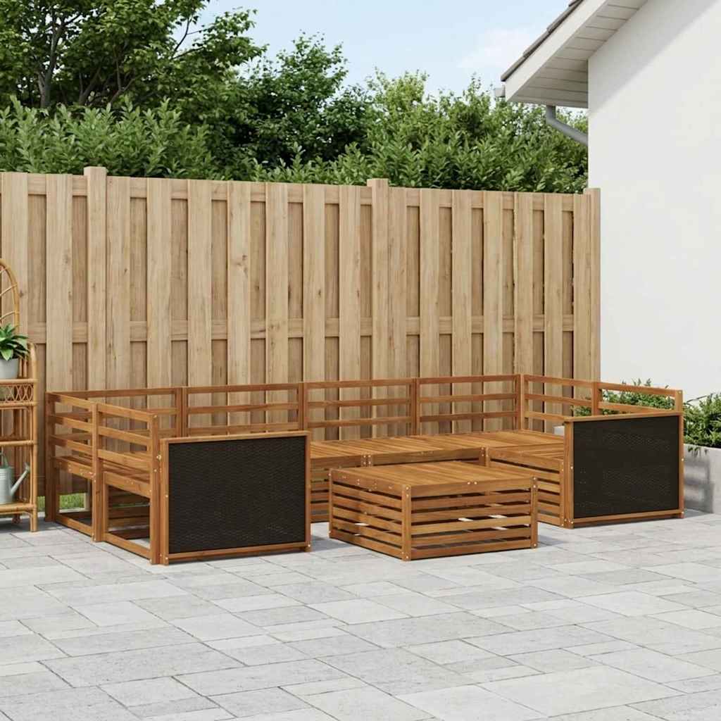 Buiten bankenset 7 pcs Naturel Massief Acaciahout is nu te koop bij PeponiXL, paradijselijk wonen!
