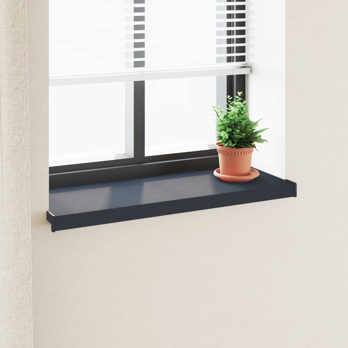Raamsokkel Antraciet met houten nerf 100 x 30 x 4,5 cm PVC is nu te koop bij PeponiXL, paradijselijk wonen!