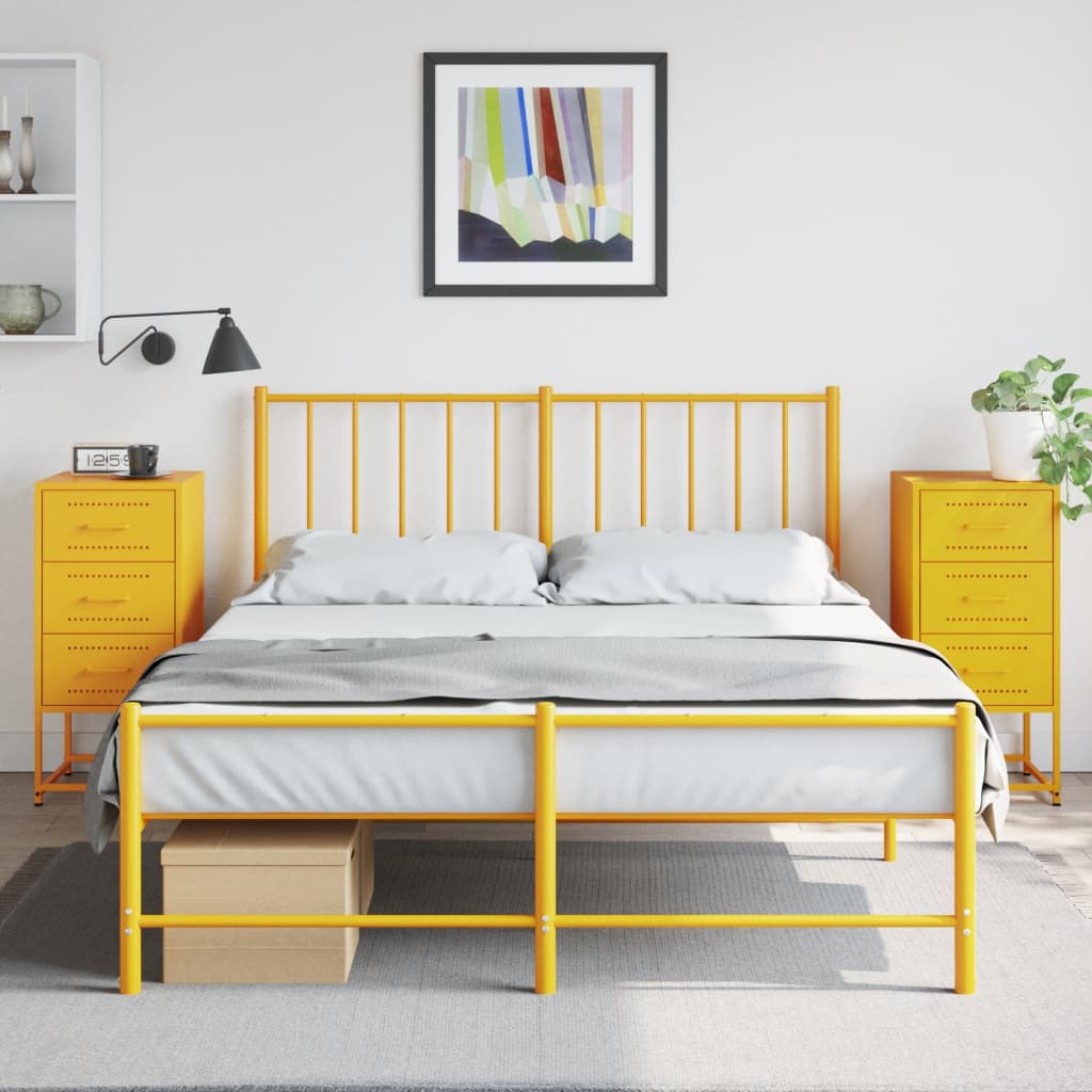 Nachtkastjes 2 st 36x39x78 cm staal mosterdgeel is nu te koop bij PeponiXL, paradijselijk wonen!