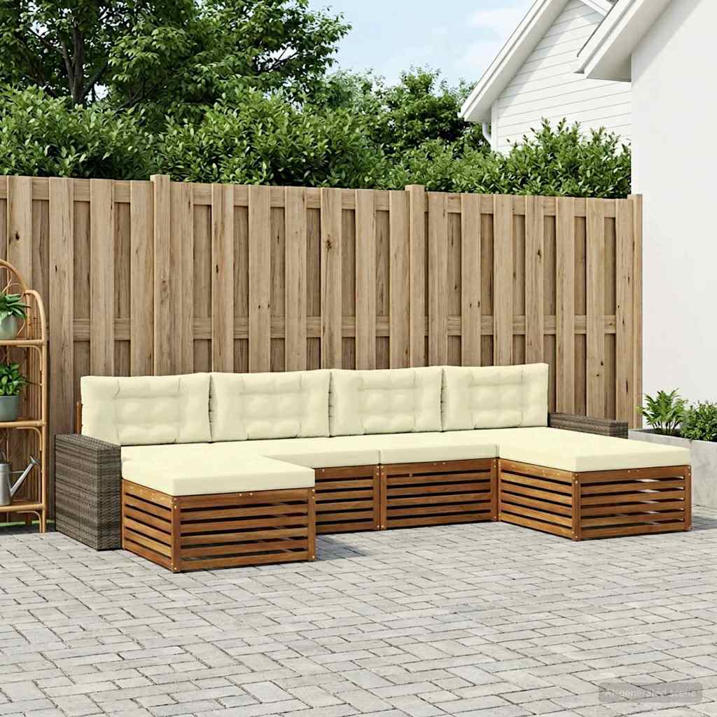 Sofa-Sets met kussen 6 pcs Massief Acaciahout is nu te koop bij PeponiXL, paradijselijk wonen!