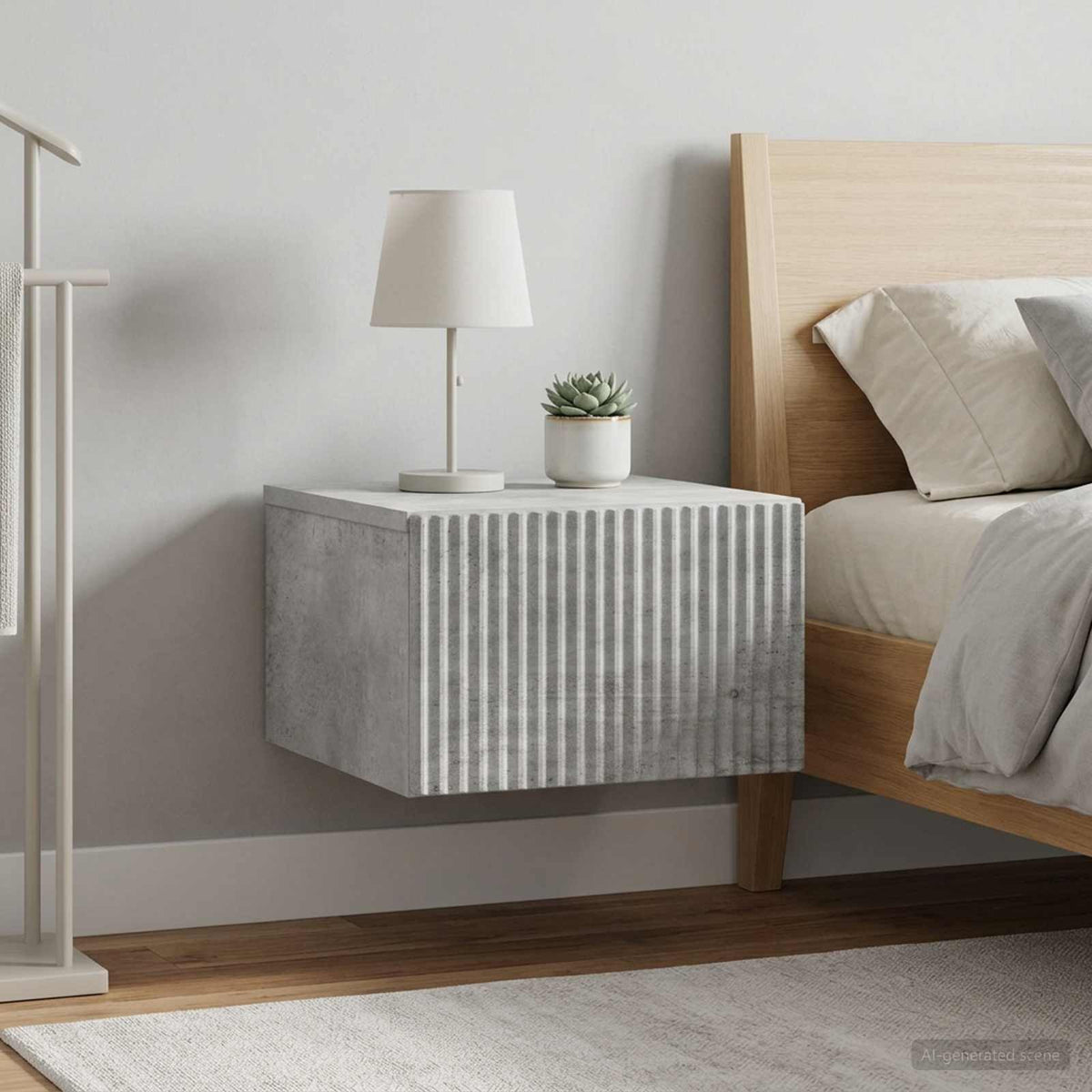 Wandbeugel Bedkast met lade 2 pcs Betongrijs 33 x 34,5 x 20 cm is nu te koop bij PeponiXL, paradijselijk wonen!