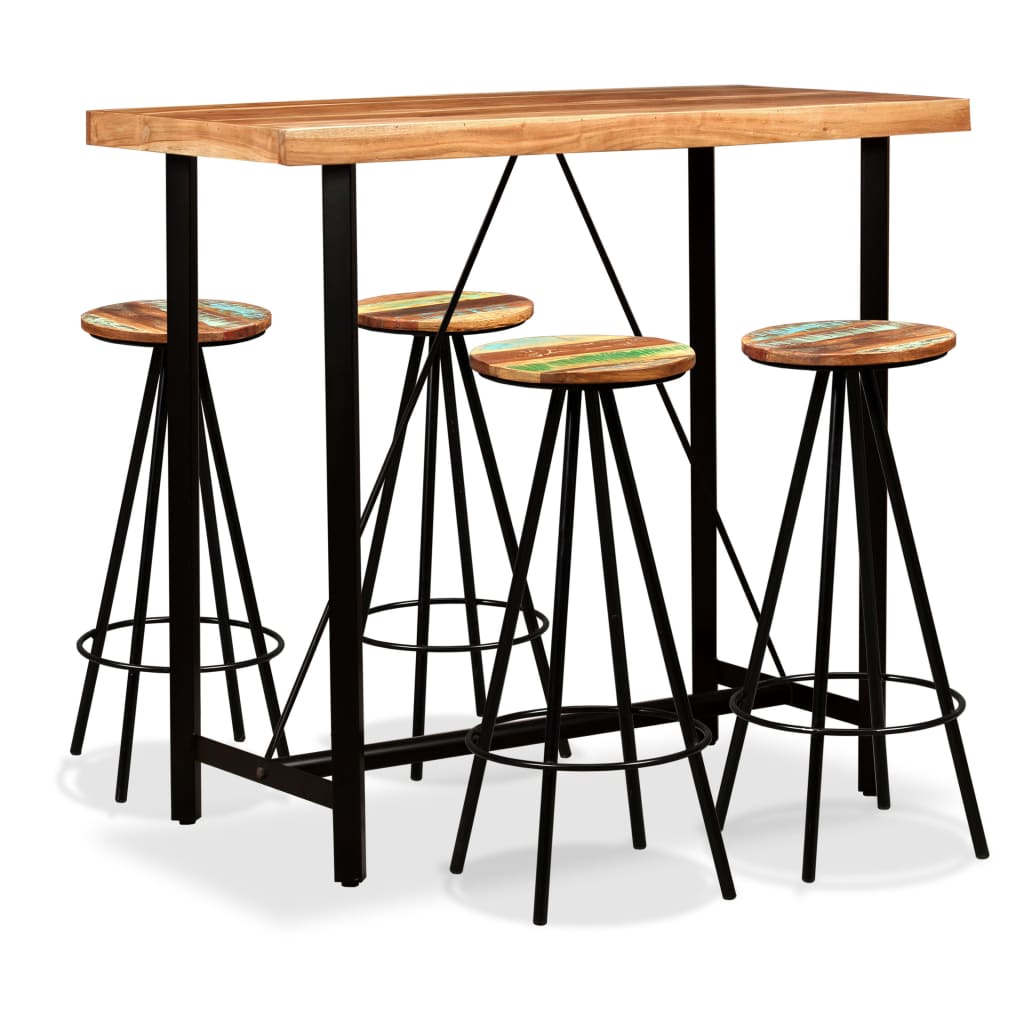 5-delige Barset massief acaciahout en gerecycled hout is nu te koop bij PeponiXL, paradijselijk wonen!
