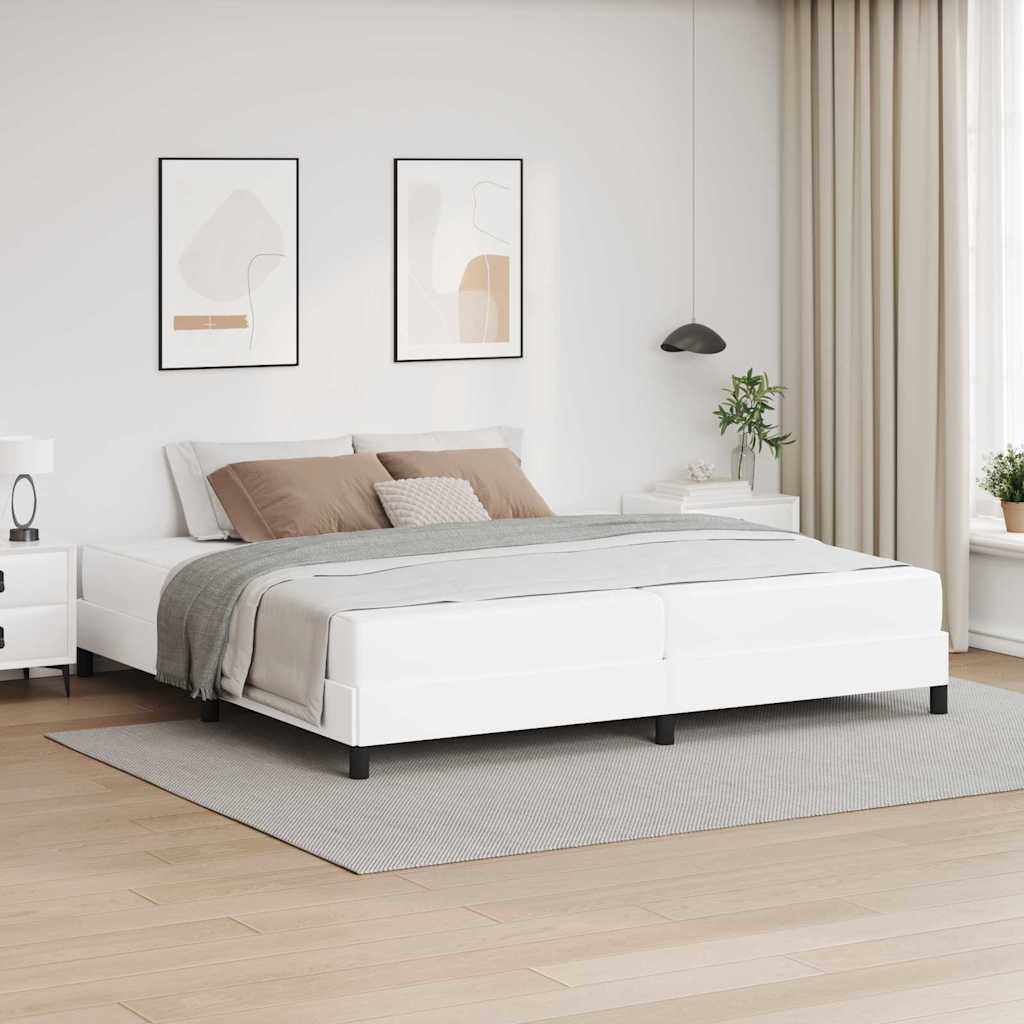 Bedframe met matras Puur Wit 200 x 200 cm Stof is nu te koop bij PeponiXL, paradijselijk wonen!