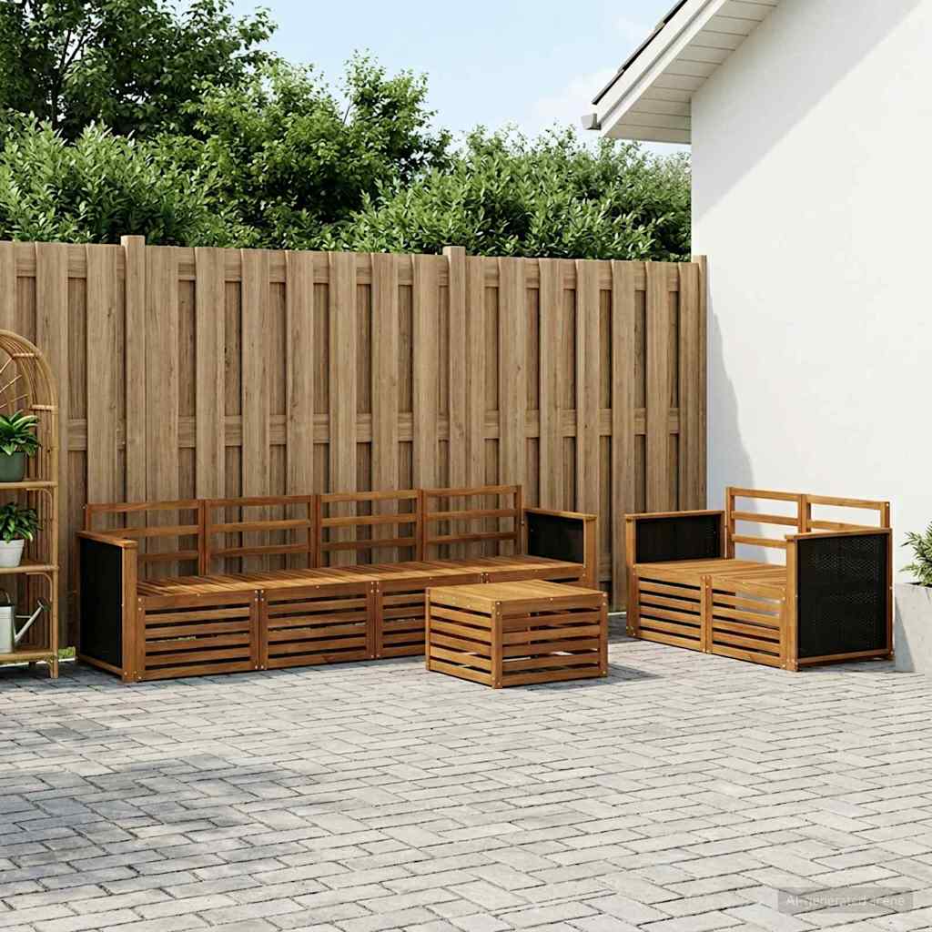 Buiten bankenset 7 pcs Naturel Massief Acaciahout is nu te koop bij PeponiXL, paradijselijk wonen!