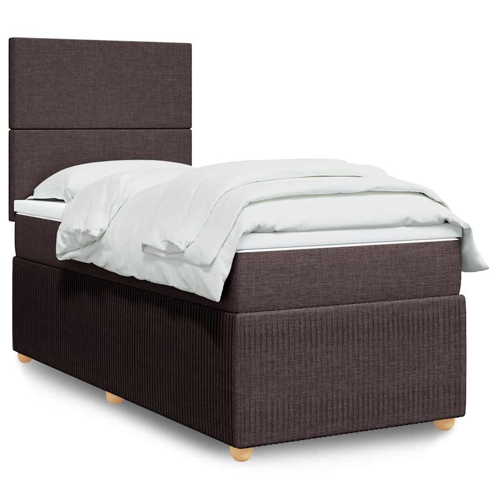 Boxspring met matras stof donkerbruin 100x200 cm is nu te koop bij PeponiXL, paradijselijk wonen!