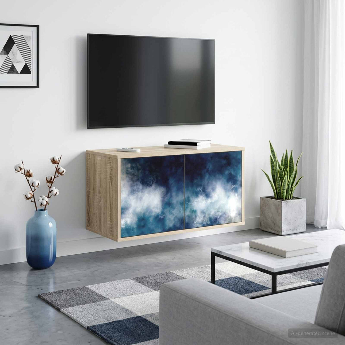 Wandgemonteerd tv-meubel RAALTE 69 x 33 x 40 cm Sonoma Eiken is nu te koop bij PeponiXL, paradijselijk wonen!